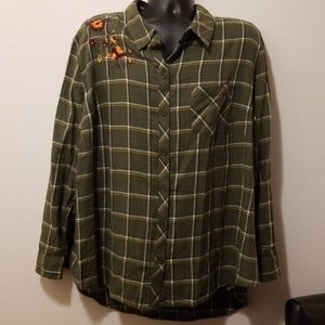 Terra & sky plus 20W 22W 2x button flannel shirt